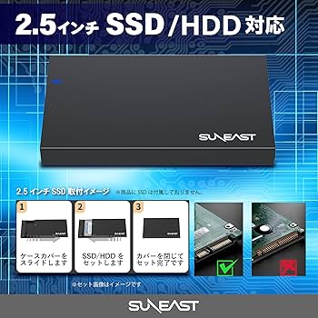 Amazon.co.jp: SUNEAST 2023年モデル 2.5インチ HDD SSD 外付けケース