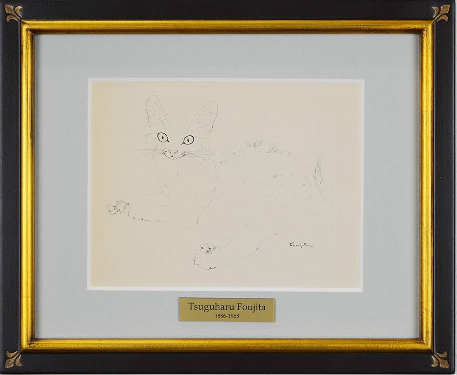 Amazon.co.jp: 藤田 嗣治 「《 夜と猫 シリーズより》Ⅲ 」 絵画