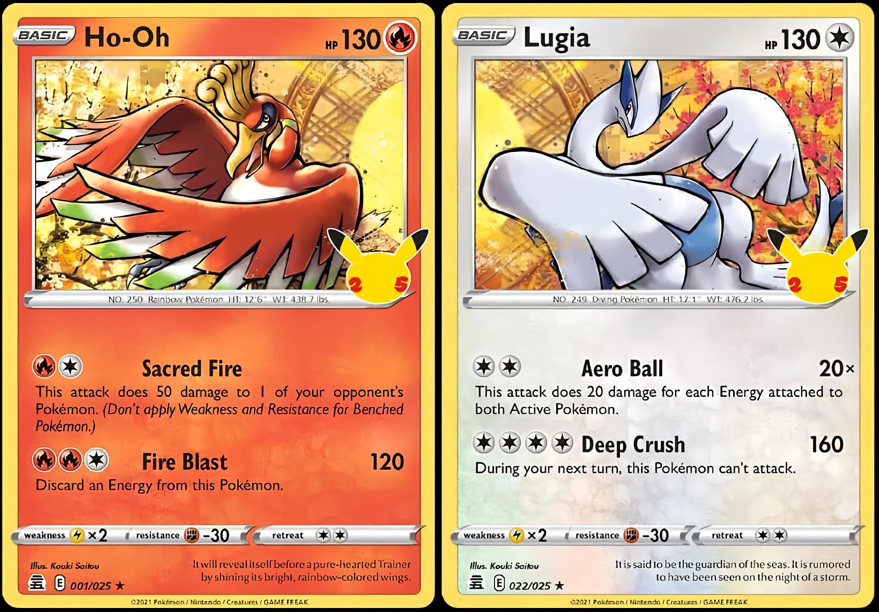Amazon.com: Lugia & Ho-oh - Pokemon Celebration Card Lot