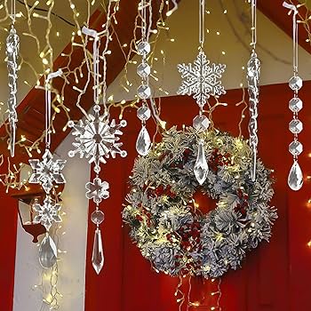 Amazon.co.jp: クリスマスツリー 飾り オーナメント クリスタル 雪の