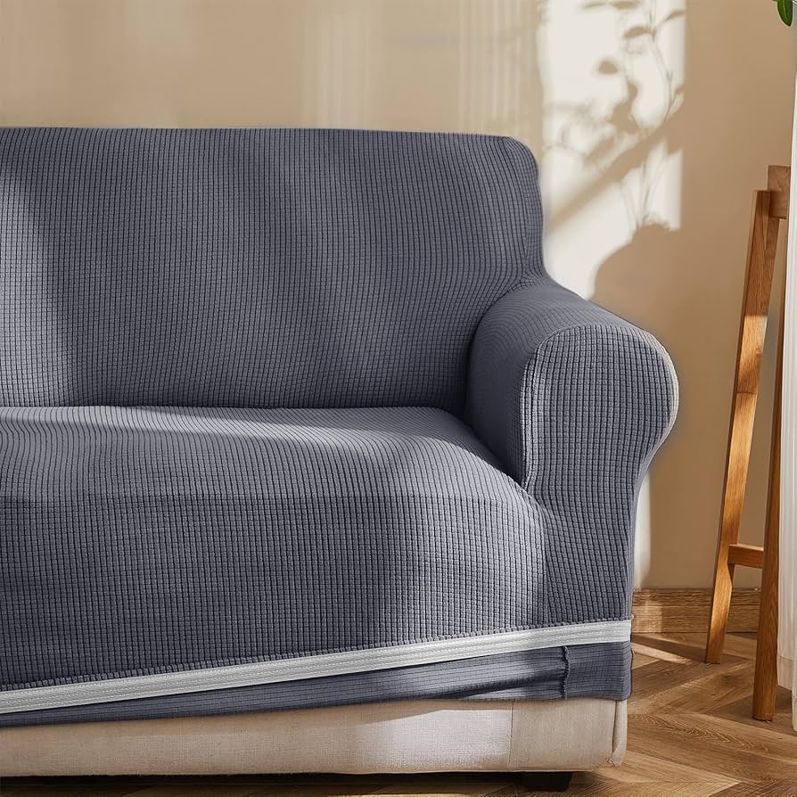 Amazon｜Topfinel ソファーカバー 3人掛け 肘付き 無地 北欧風