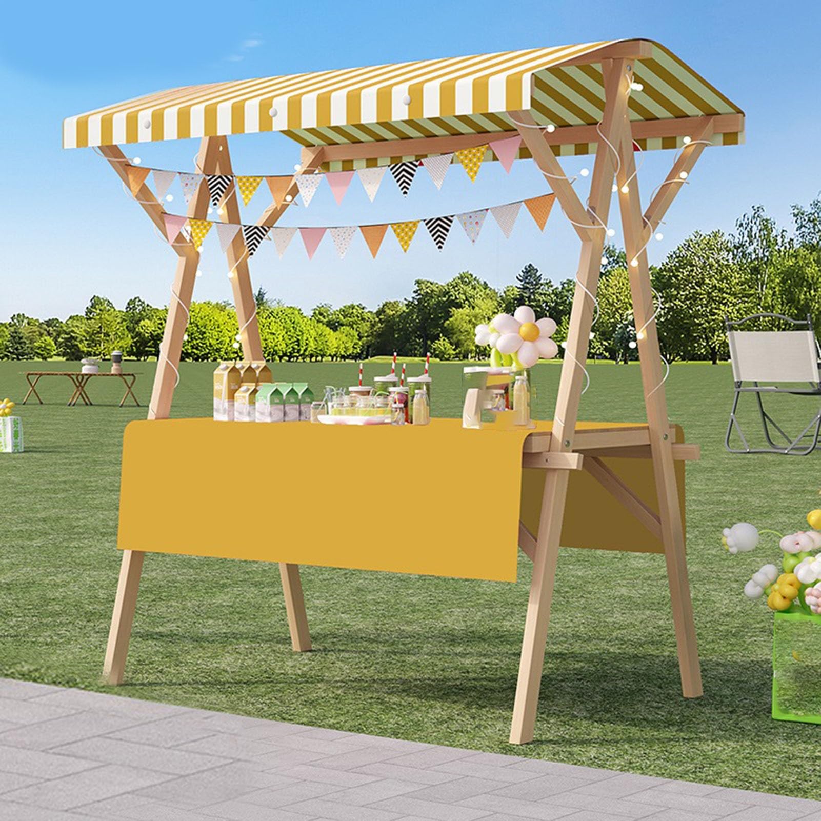 Amazon.co.jp: 屋台ブース 木製屋台 仮設屋台セット 150x60x200cm