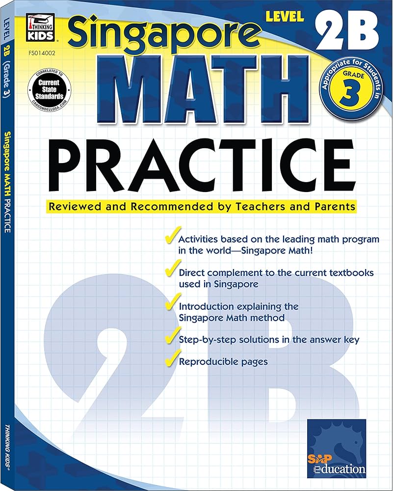 Singapore Math – Level 2B Math Practice Workbook for 3rd Grade