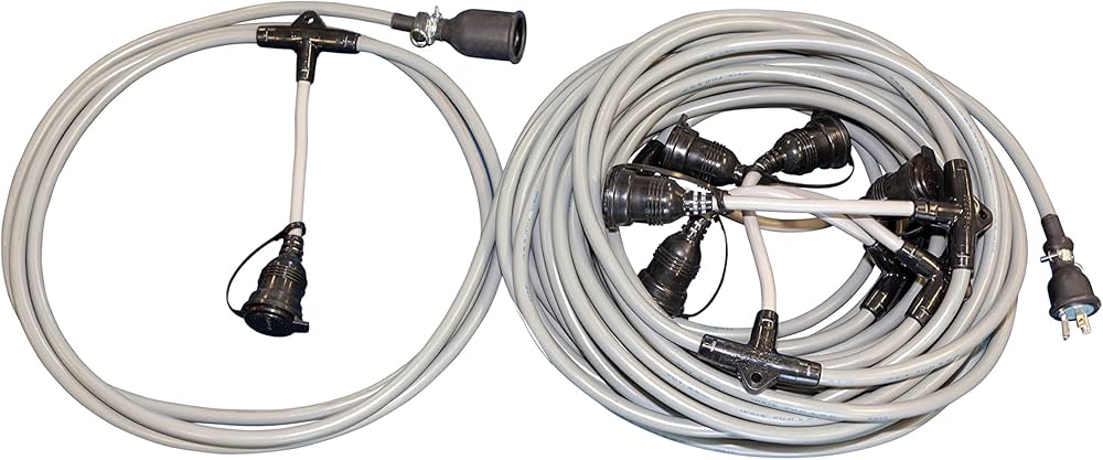 Amazon.co.jp: OKZ 屋外 屋内 すずらん電源分岐ケーブル(防雨仕様) 6