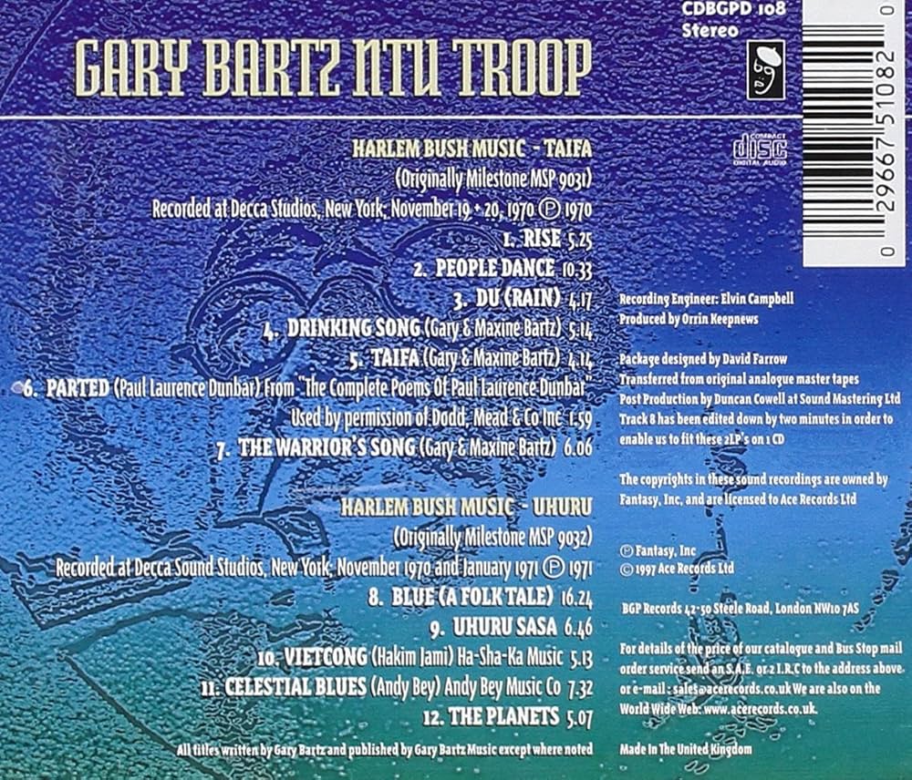 BARTZ,GARY - Harlem Bush Music - Taifa / Uhuru - Amazon.com Music