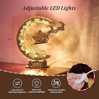 Amazon.com: FUNPOLA LED 3D Wooden Puzzle Christmas Night Flight