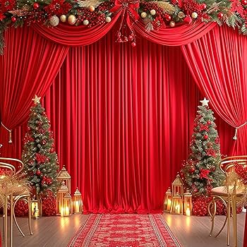 Amazon | 10フィート x 10フィート レッド しわにならない背景幕