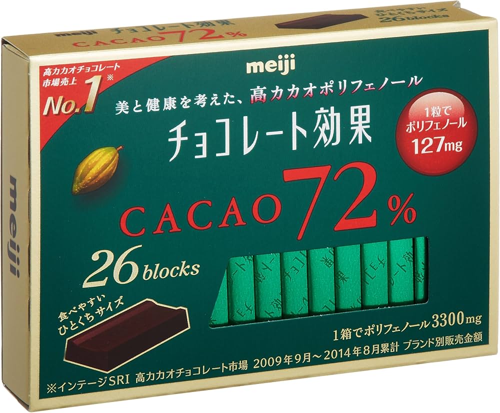 Amazon.co.jp: 明治 チョコレート効果カカオ72% 26枚入り×6個 : 食品
