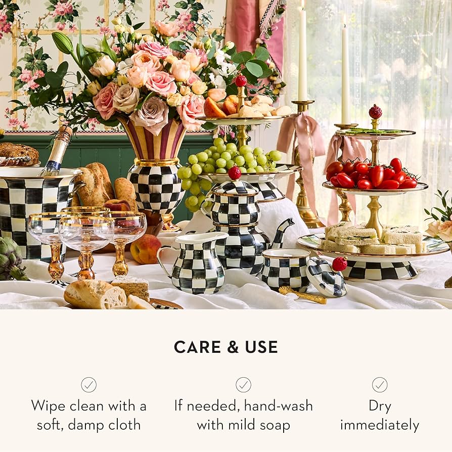 Amazon｜Mackenzie-Childs Courtly Check エナメル 2段スイート