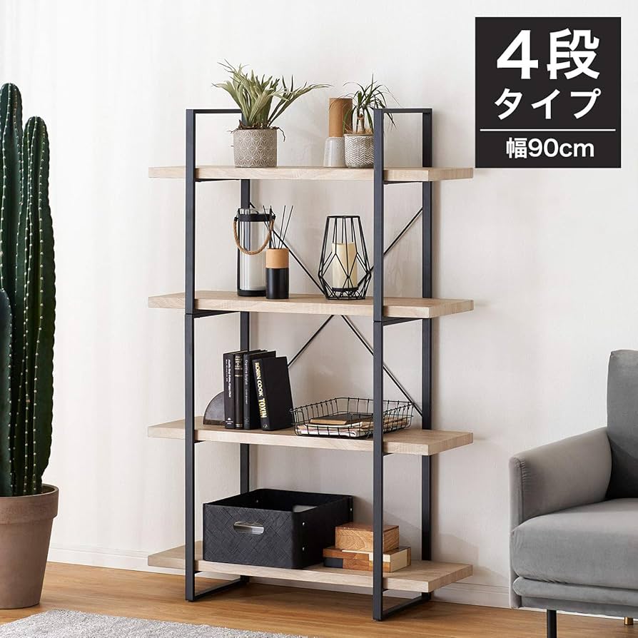 Amazon｜LOWYA ロウヤ ラック オープンシェルフ 収納 ディスプレイ 棚