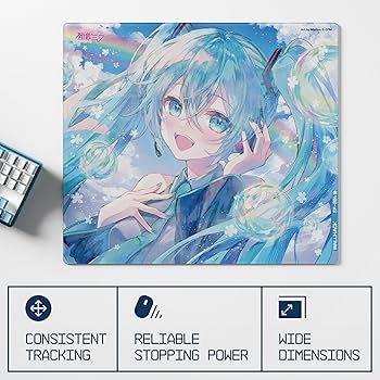Wallhack x Hatsune Miku Glass Gaming Mouse Pad - Collaboration