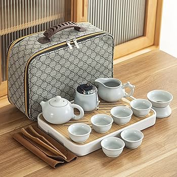 Amazon.co.jp: 陶器湯呑みセット 急須 ティーセット 陶瓷 茶入 携帯用