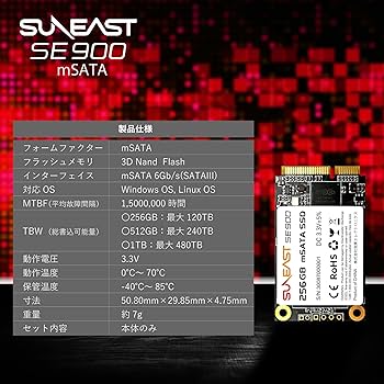 Amazon | SUNEAST SSD 内蔵SSD 1TB SE900 Msata Solid State Drive SSD