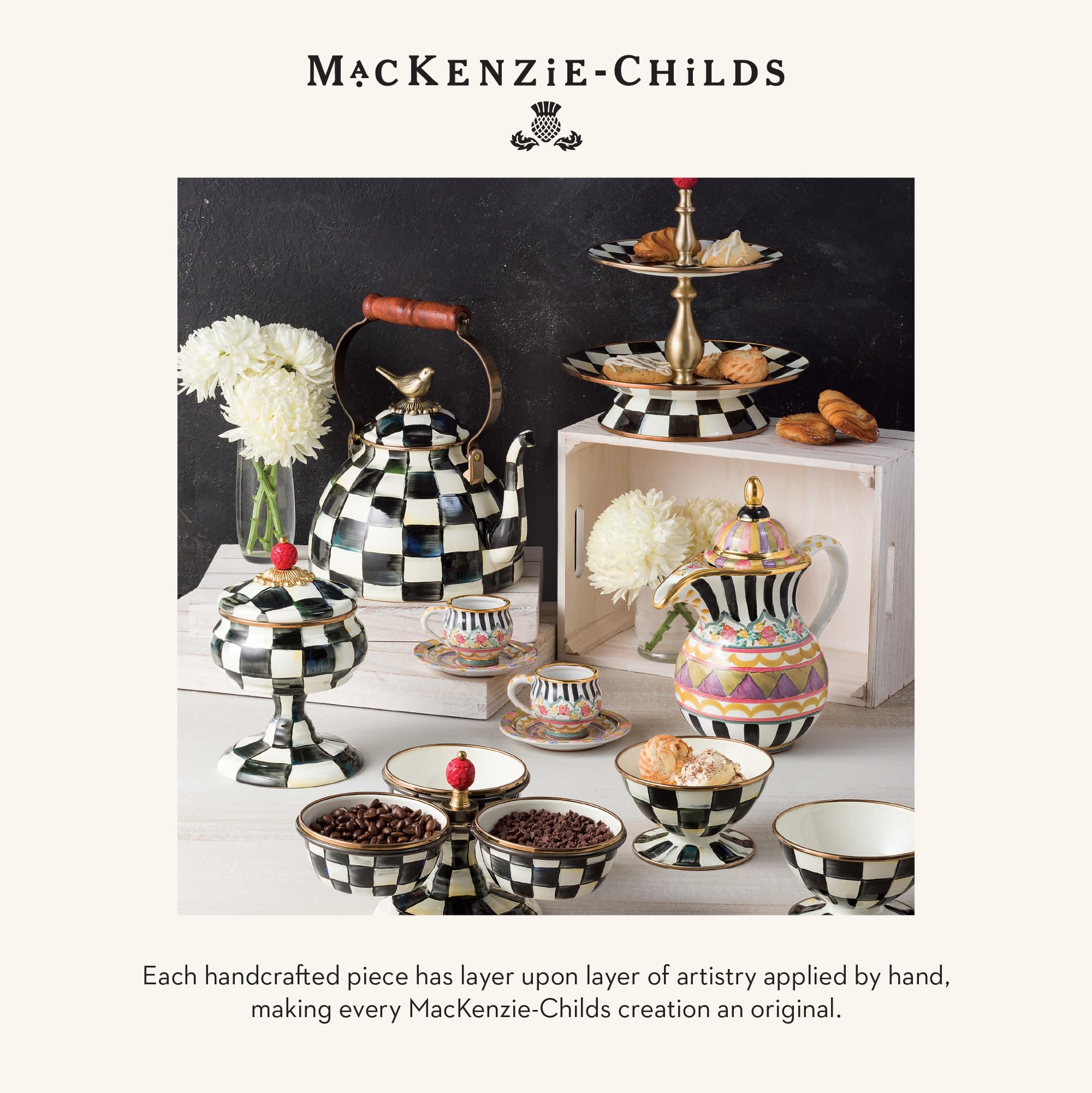 Amazon.com: MACKENZIE-CHILDS Enamel Mixing Bowl Set, Small 5-Cup