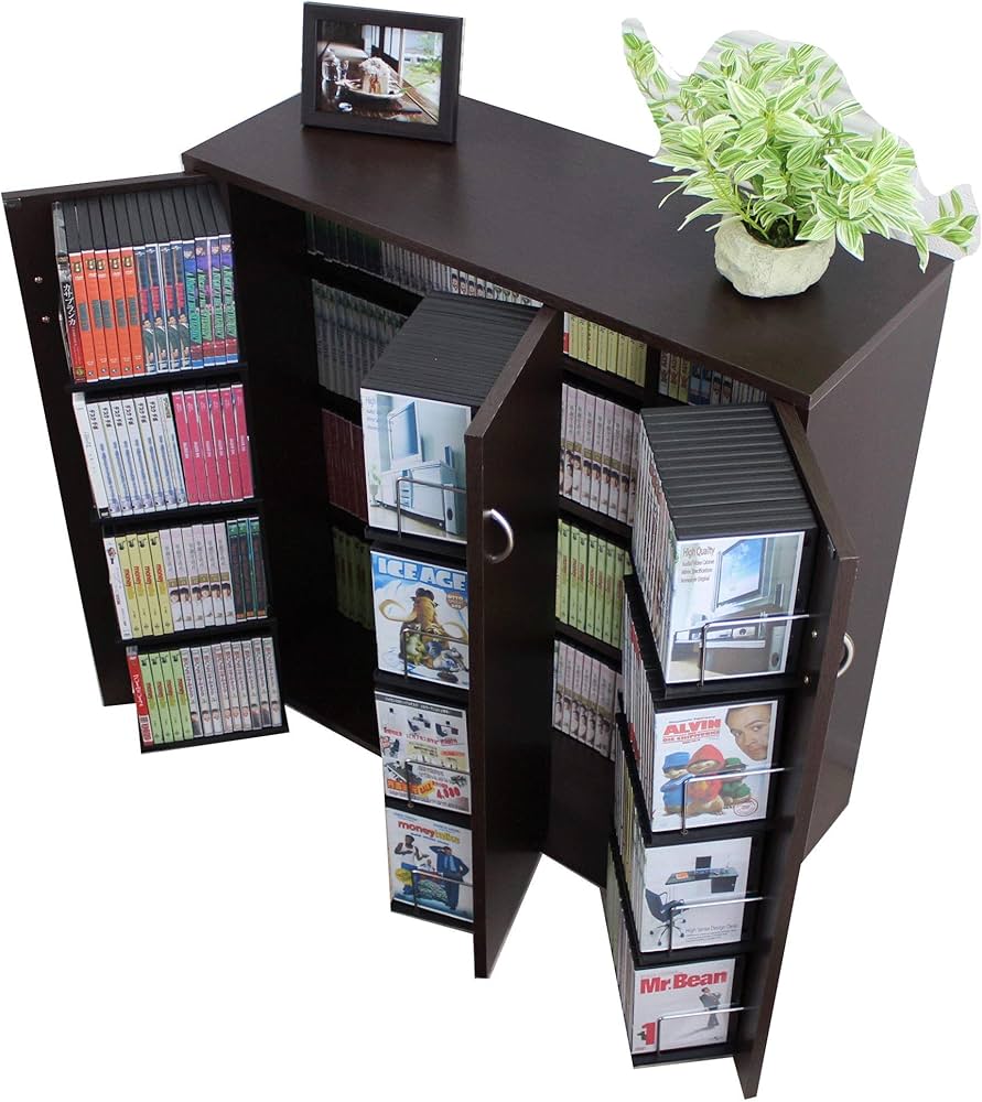 Amazon.co.jp: 本棚 扉付 コミック400冊収納可能な書棚ストッカー 収納