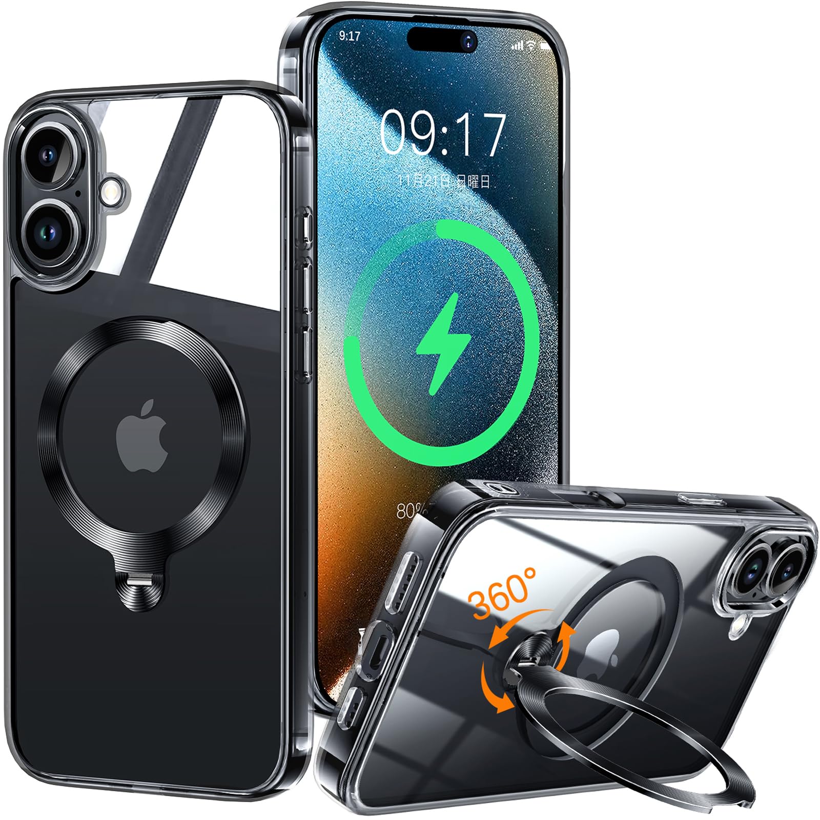 Amazon.co.jp: 【唯一無二・360°回転CD スタンド】ZapNet iPhone 16