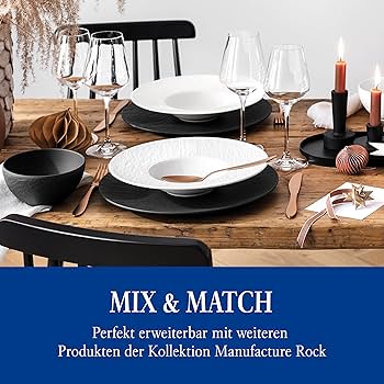 Amazon.com | Villeroy & Boch Manufacture Rock Blanc Starter Set 6