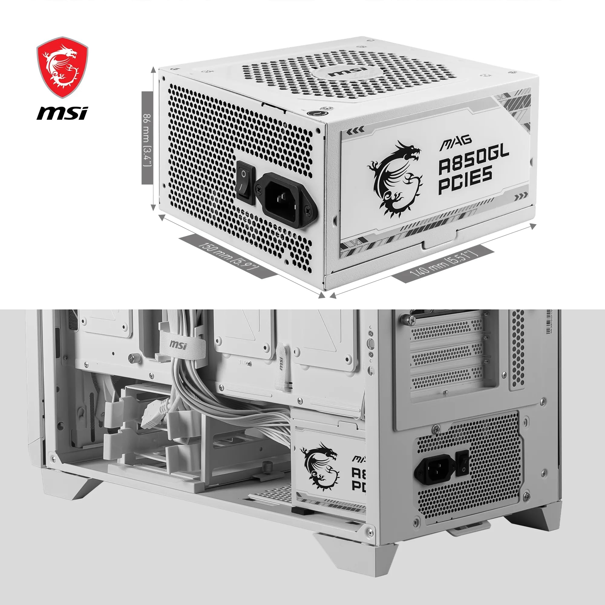 Amazon | MAG A850GL PCIE5 White | MSI | 電源ユニット 通販