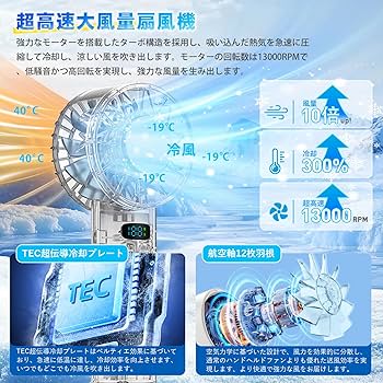Amazon | ハンディファン 冷却プレート【2026年最強超大風速】手持ち