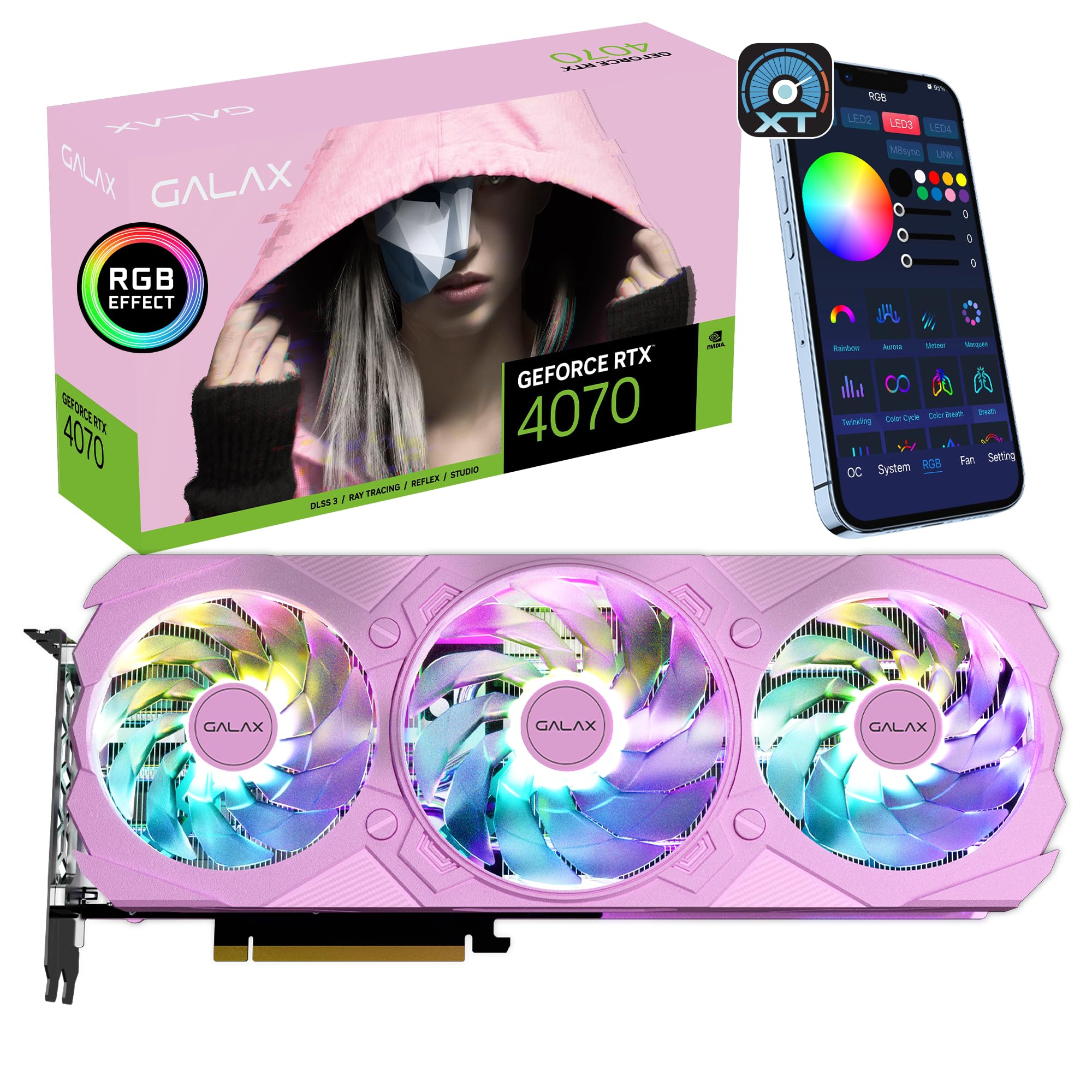 Amazon | GALAX GeForce RTX™ 4070 EX ゲーマー ピンク 1-Click OC