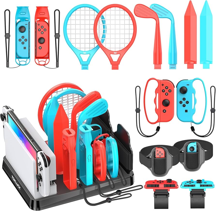 Switch Sports Accessories Bundle with Organizer Station Compatible