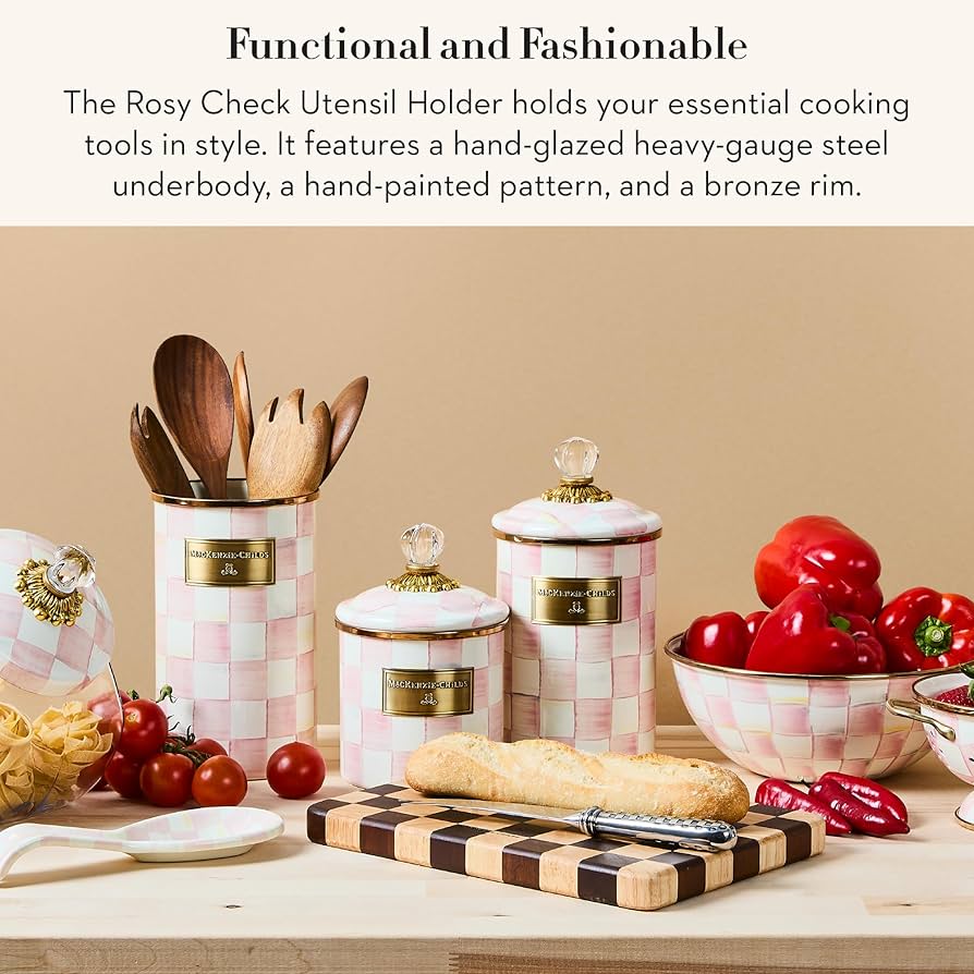 Amazon.com: MACKENZIE-CHILDS Enamel Utensil Holder, Kitchen