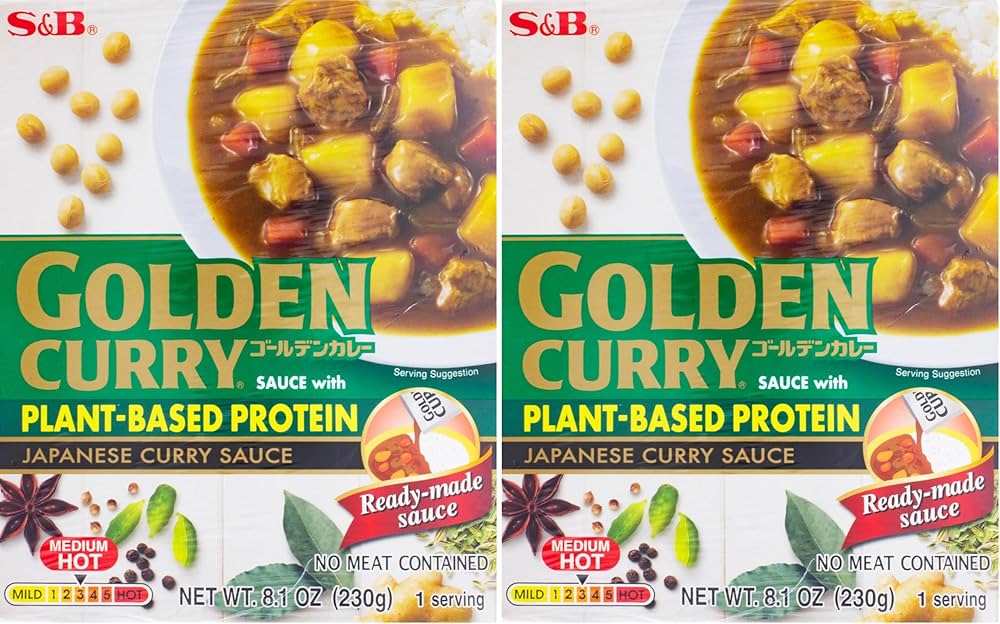 Amazon.com : S&B Golden Curry Plant-Based Protein, Medium Hot, 8.1