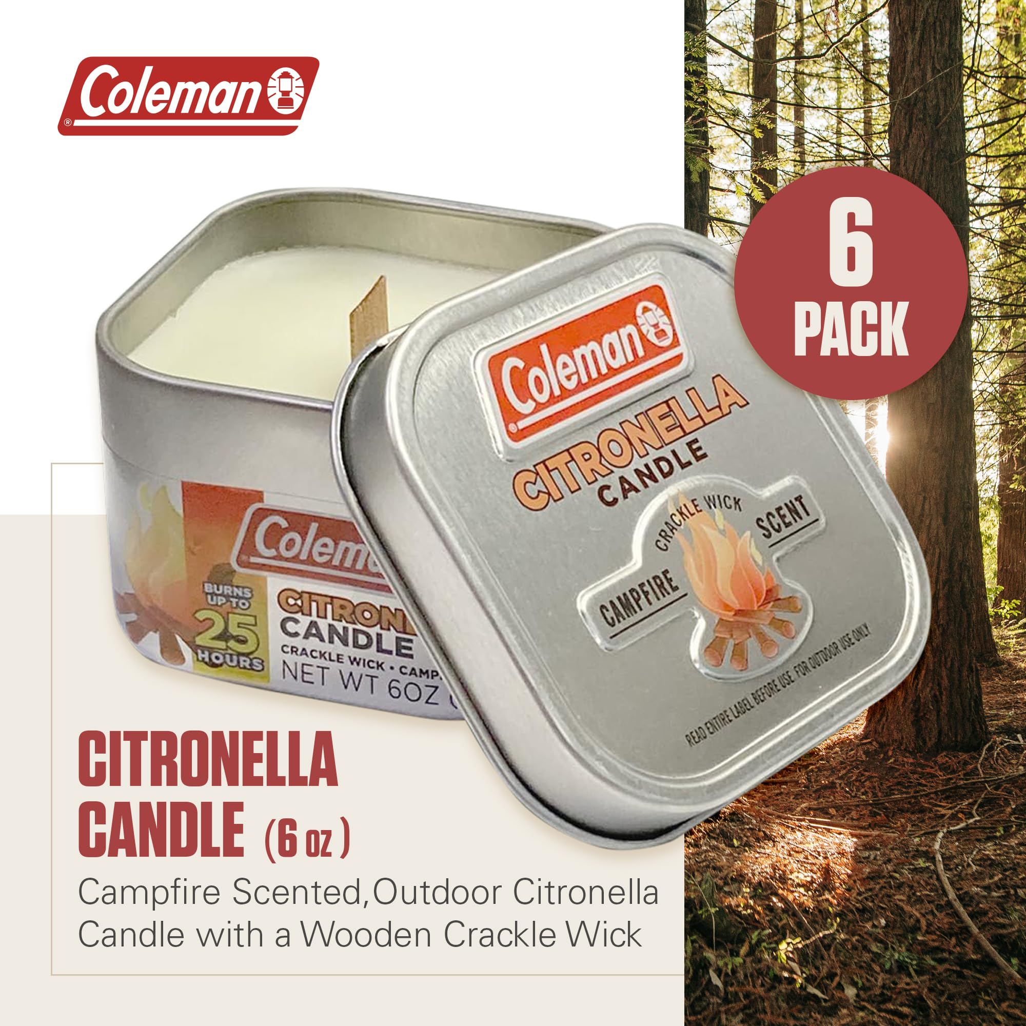 Amazon.com: Coleman Scented Outdoor Citronella Candle with Wooden