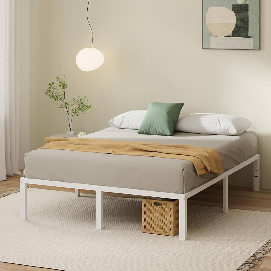 Amazon｜ZINUS Yelena ベッドフレーム メタル ホワイト ダブル ベッド