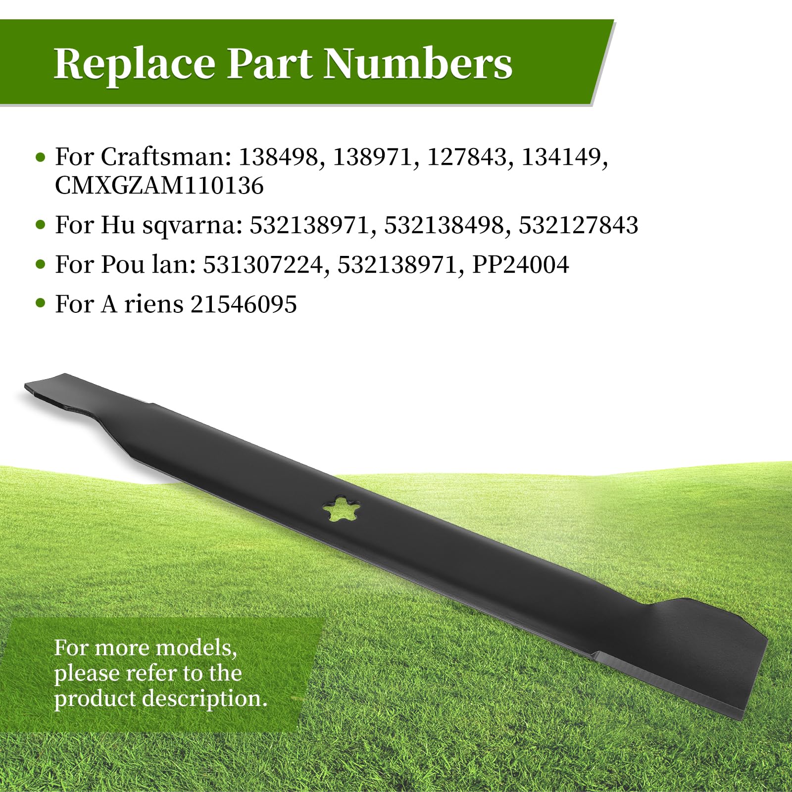 Amazon.com : Ecreban 138971 Mower Blades Fits for Craftsman/Hus