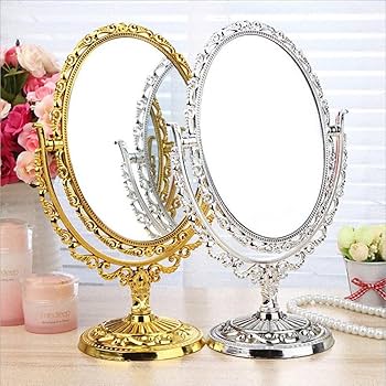 Amazon｜Smiti アンティーク 卓上 ミラー シルバー 楕円形｜ミラー・鏡