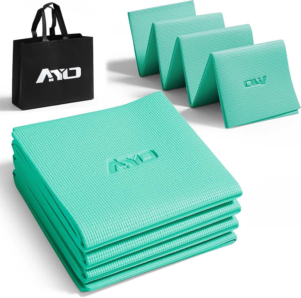 Amazon | ヨガマット 折りたたみ 厚め6mmトレーニングマット AYO 幅広