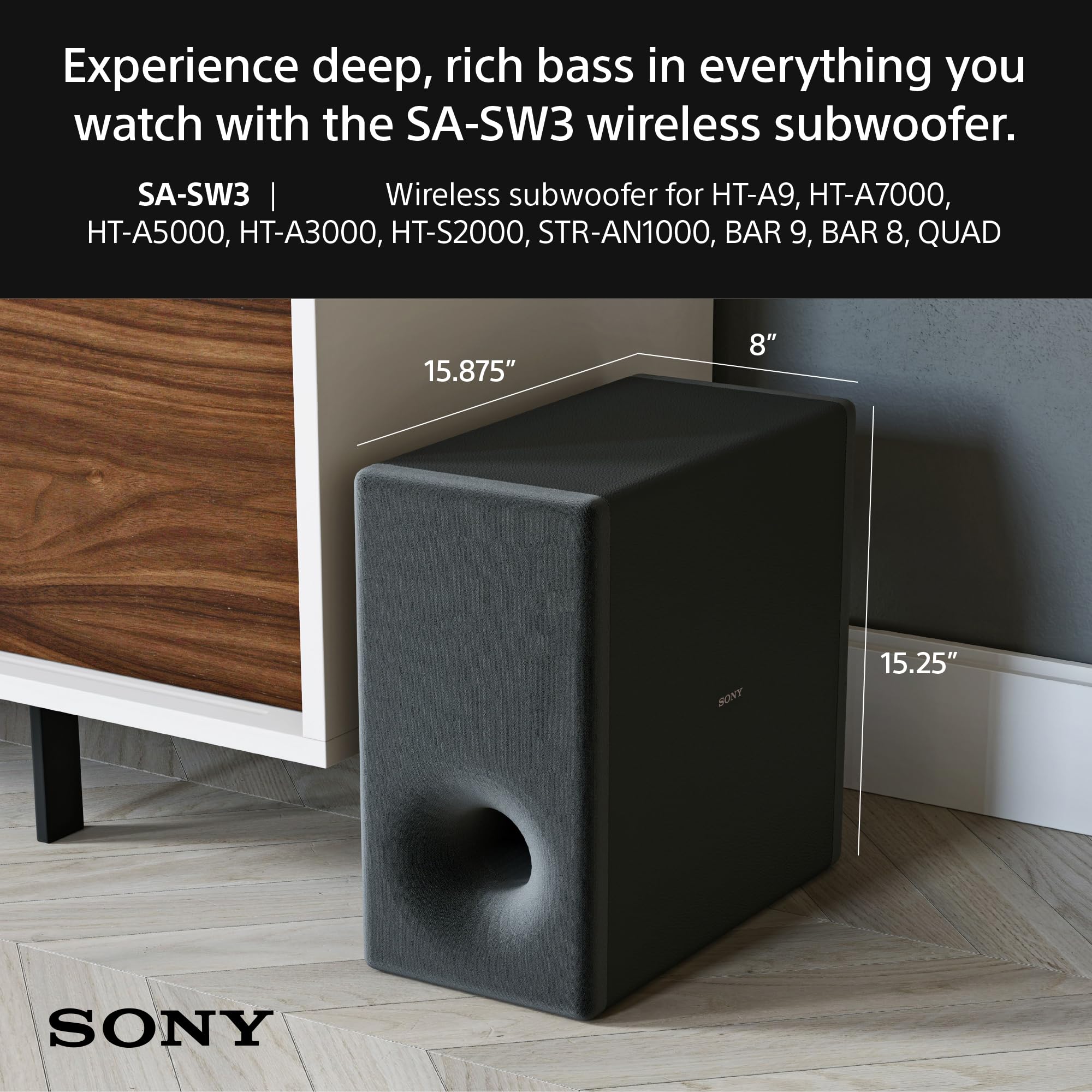 Amazon.com: Sony SA-SW3 Wireless Subwoofer for BRAVIA THEATER (BAR