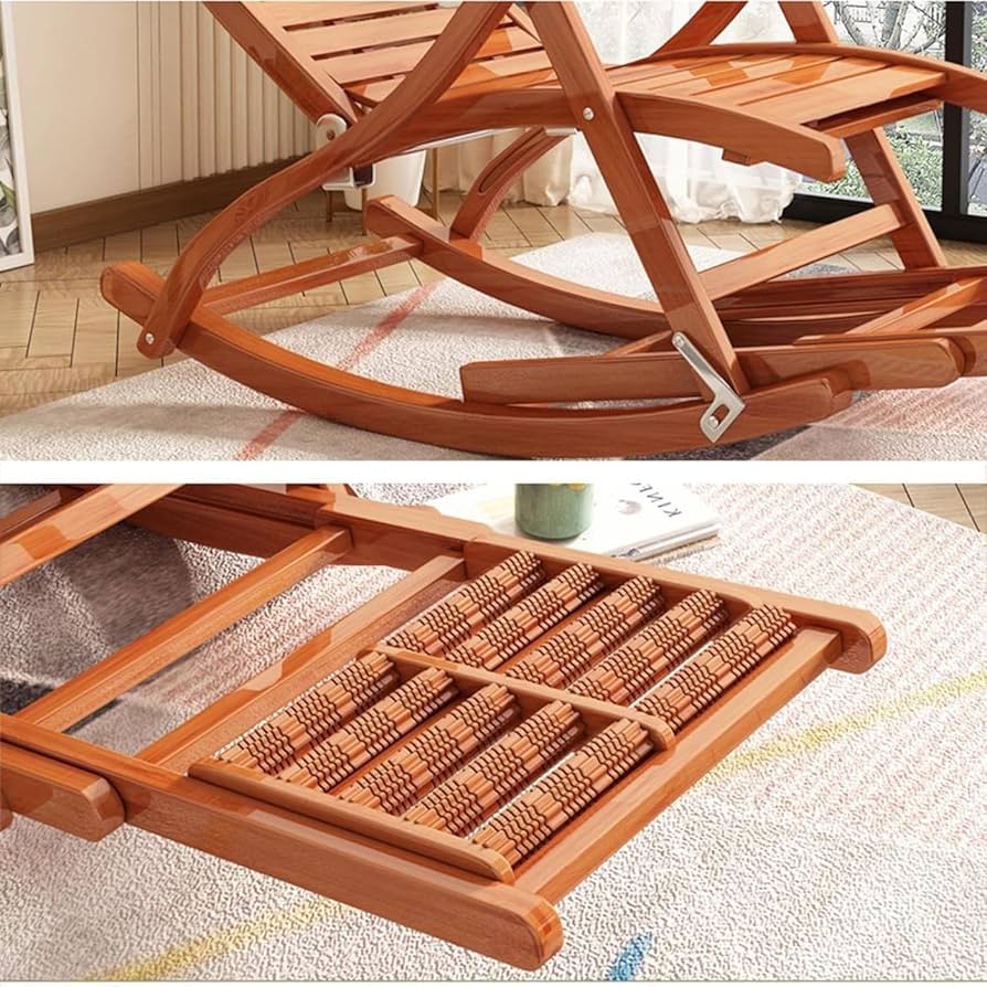 Amazon｜ロッキングチェア、竹製ロッキングチェア、怠惰な安楽椅子、足