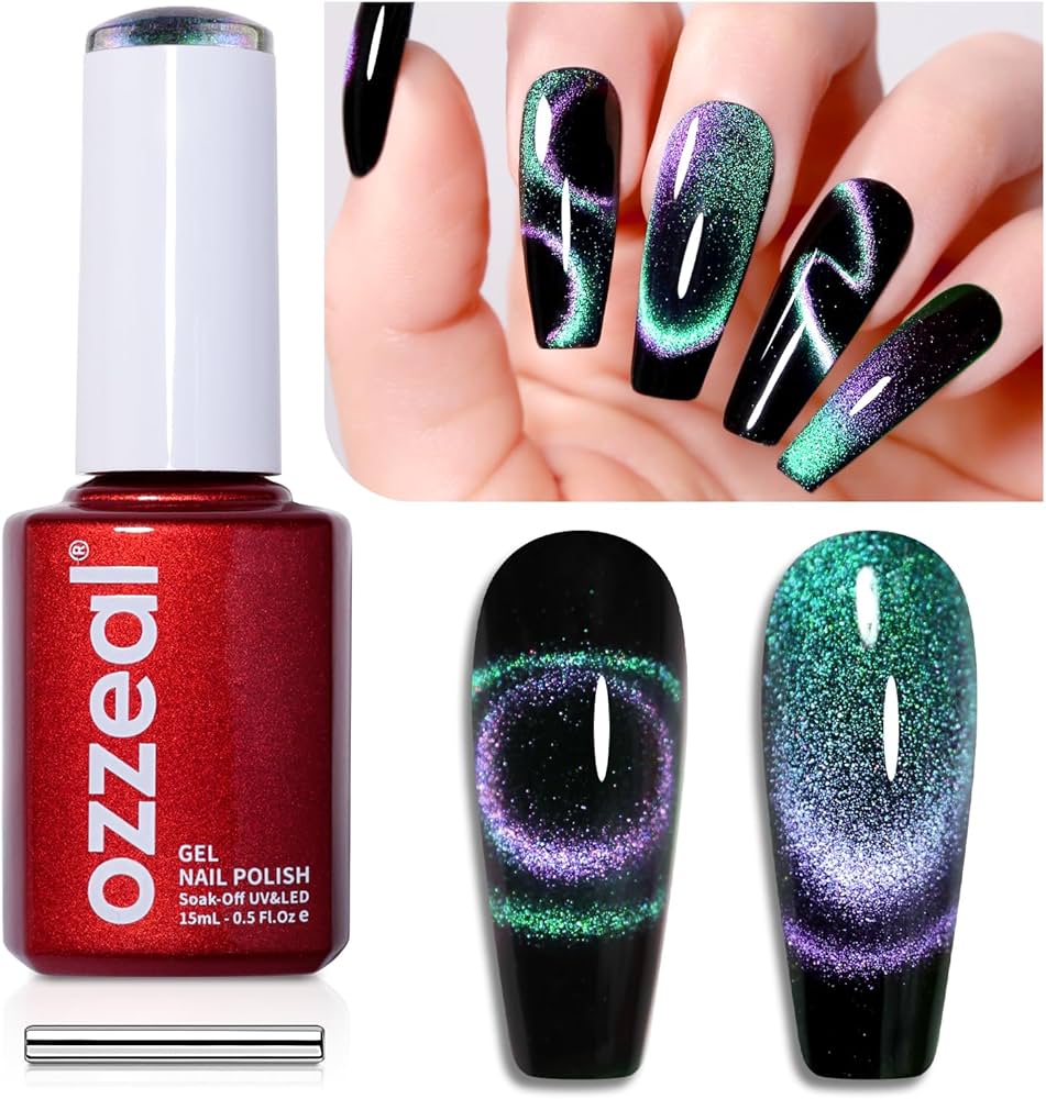 Amazon.com : Ozzeal 9D Cat Eye Gel Nail Polish, 0.5 Fl Oz Green