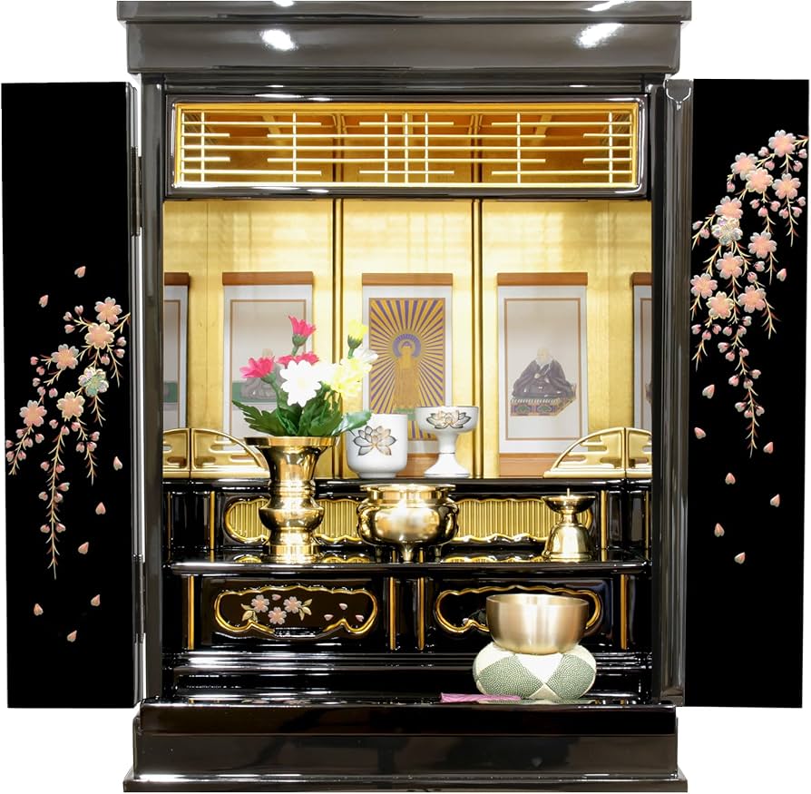 Amazon｜松山神仏具店 ミニ仏壇 モダン仏壇 セット 仏具付 仏具セット