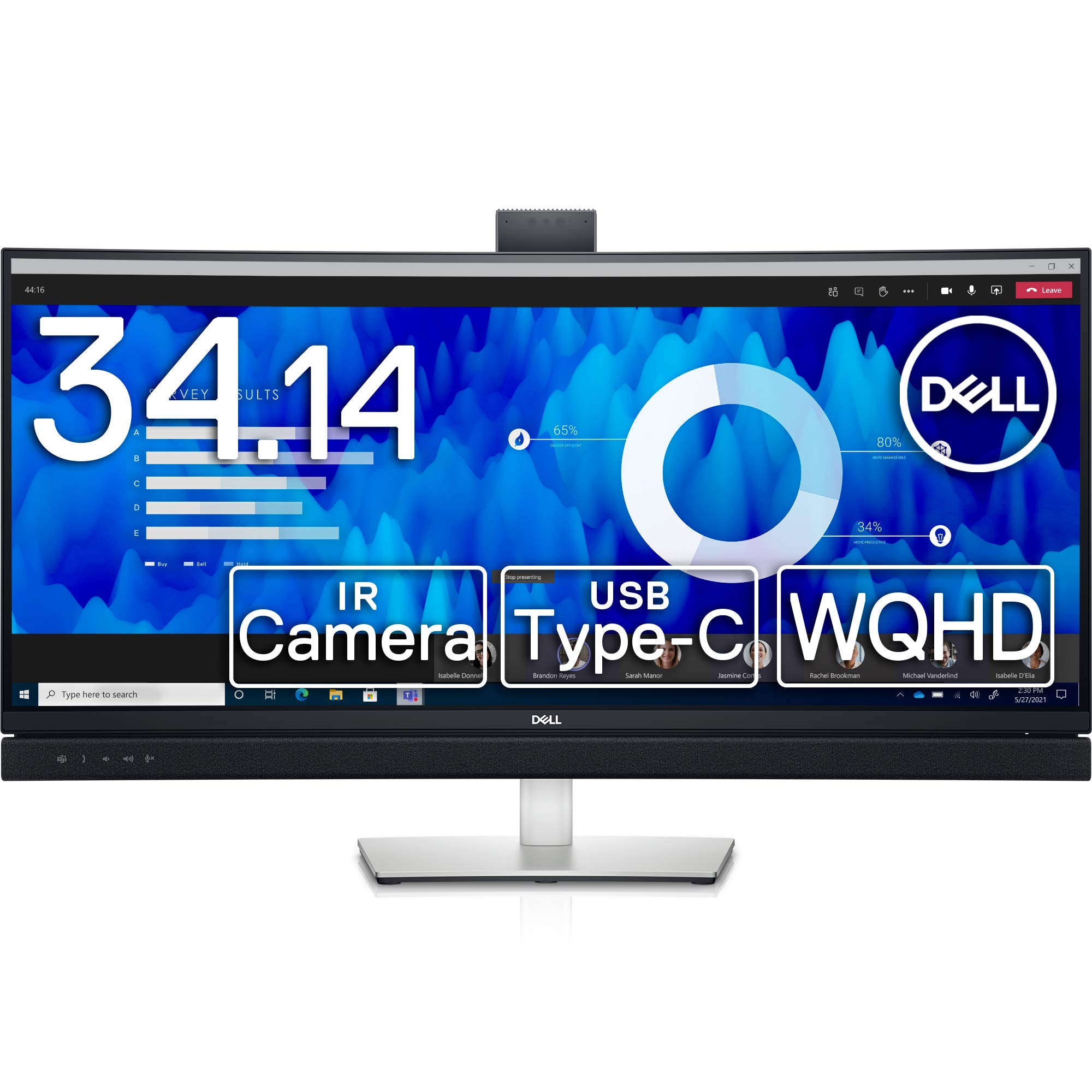 Amazon.co.jp: Dell C3422WE 34.14インチ 曲面 ビデオ会議 モニター