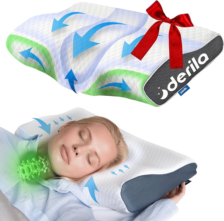 Amazon｜Derila (デリラ) 頚椎ネックピロー 睡眠用 - 背中、胃、横に
