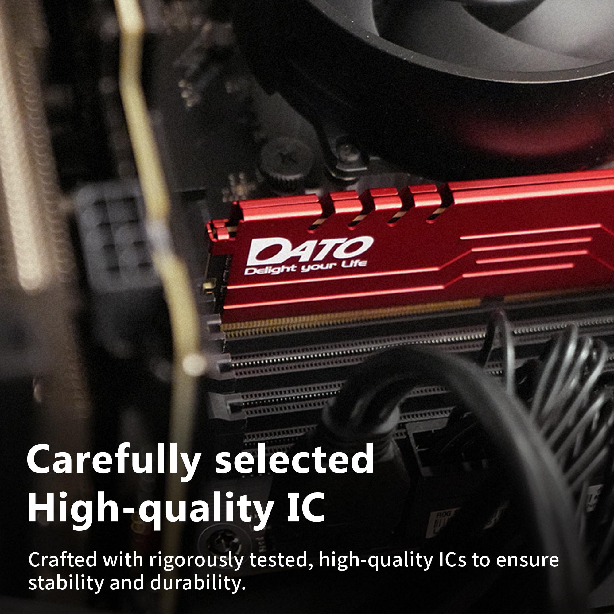 DATO 16GB RAM (8GBx2), DDR4 3200MHz with Heatsink, PC4-25600 CL16