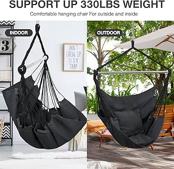 Amazon.co.jp: ハンモックチェア 吊り下げロープ ブランコ 枕なし