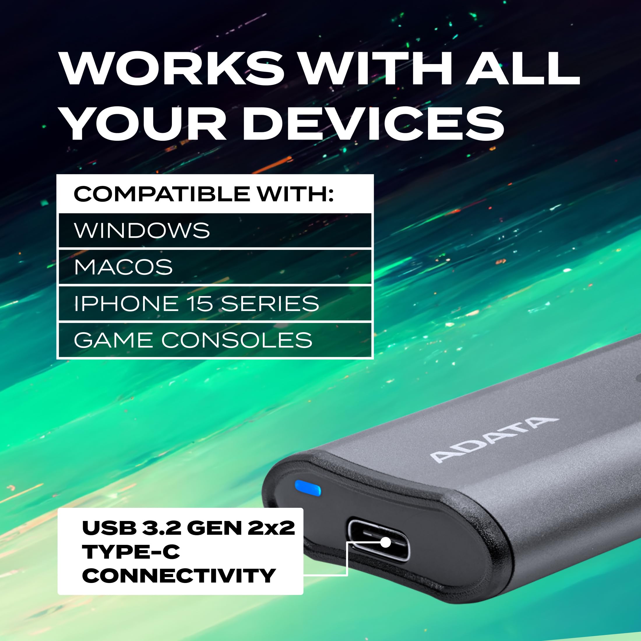 Amazon.co.jp: ADATA SE880 ポータブル SSD 外付 1TB USB 3.2 Gen 2x2