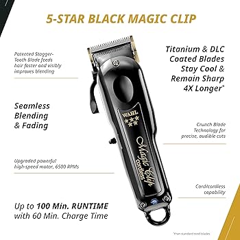 Wahl Professional 5 Star Black Cordless Magic Clip & Detailer Li