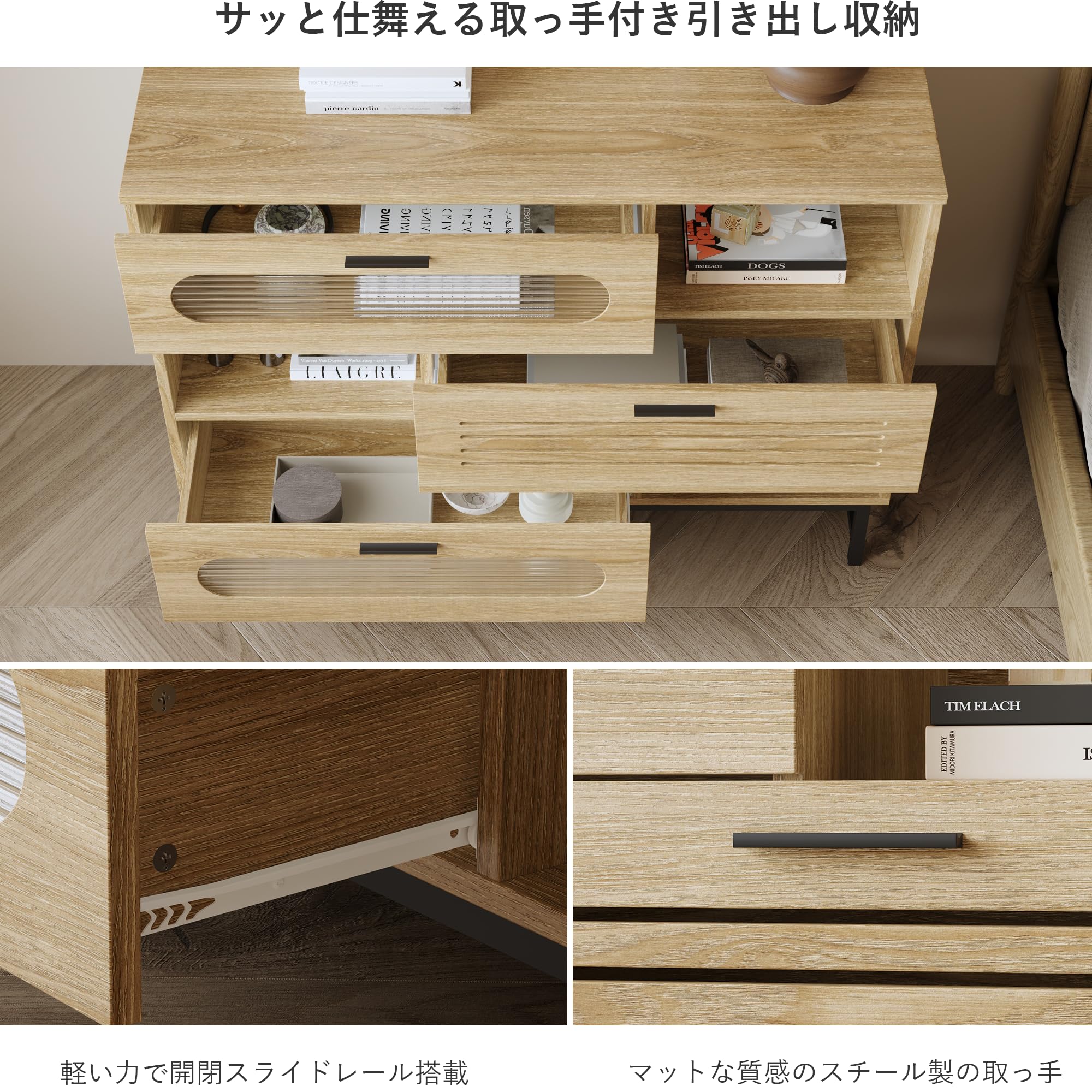 Amazon.co.jp: FUFU&GAGA キャビネット サイドボード LEDライト付き