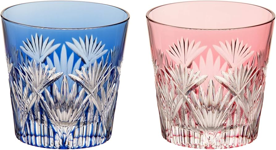 Amazon.com: Kagami Crystal Edo Kiriko Pair Cold Sake Cup: Sake