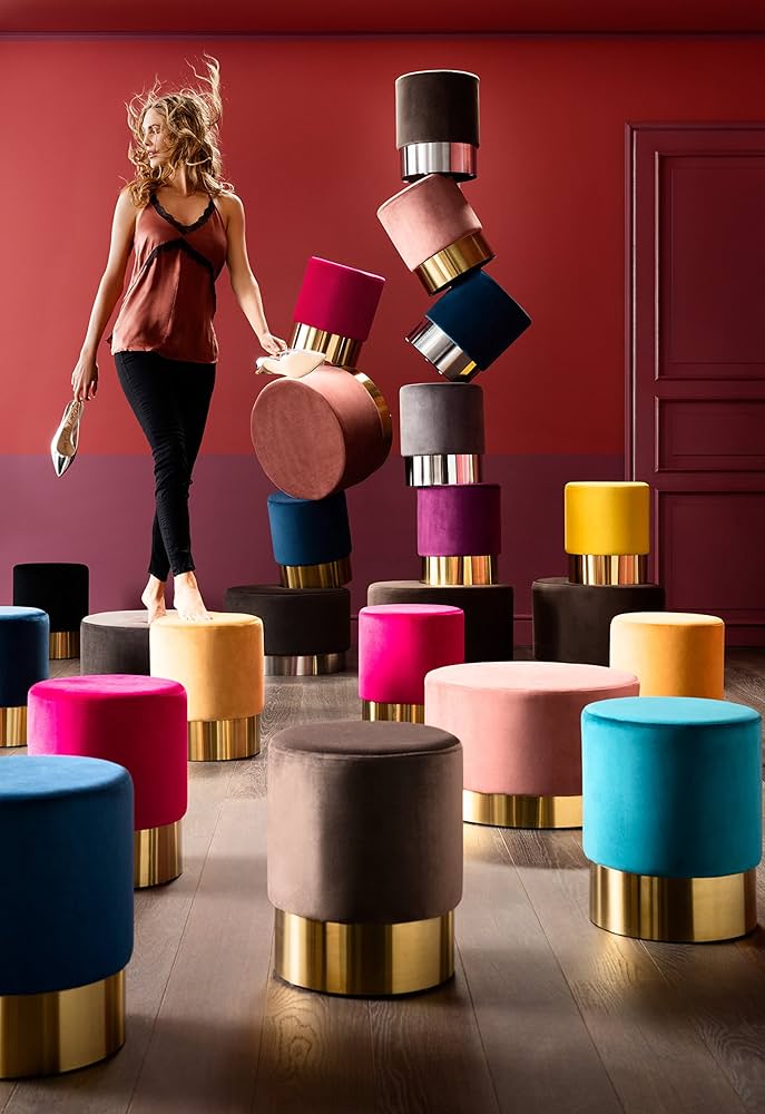 Amazon｜【KARE（カレ）正規品】チェリーブラックブラス スツール