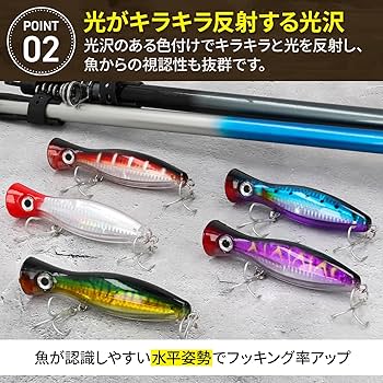 Amazon.co.jp: 【Deepa】ポッパー 青物 トップウォーター 43g 13cm 5色