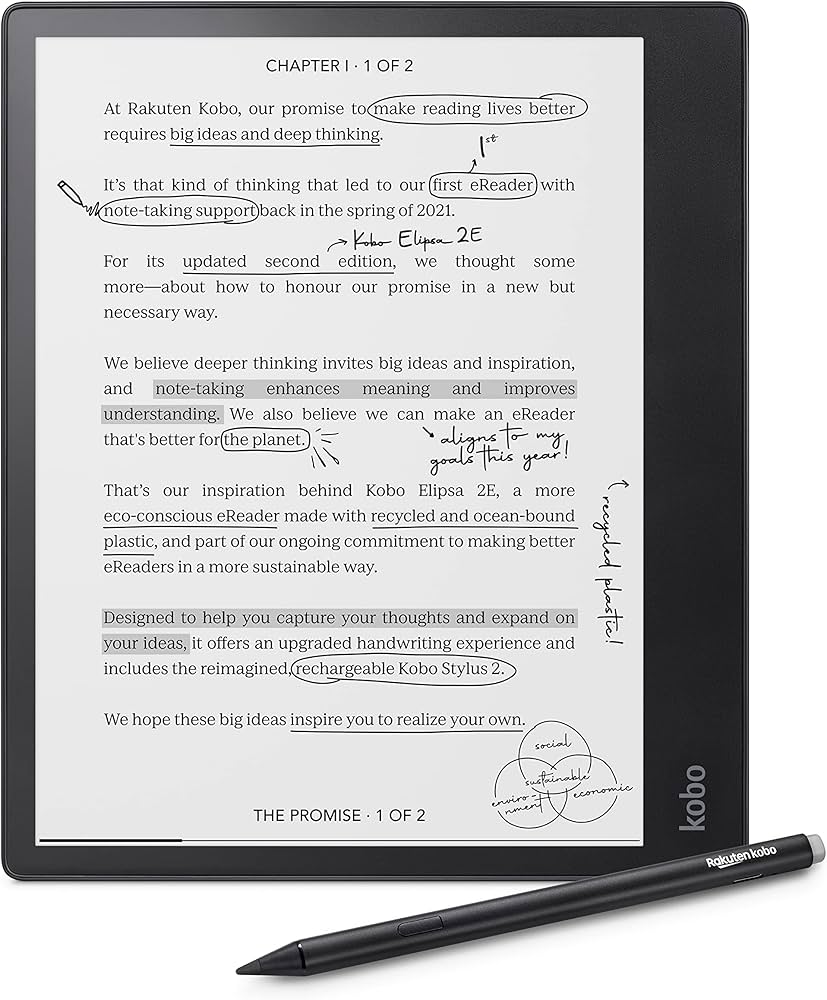 Amazon.co.jp: Kobo Elipsa 2E | eReader | 10.3” Glare-Free