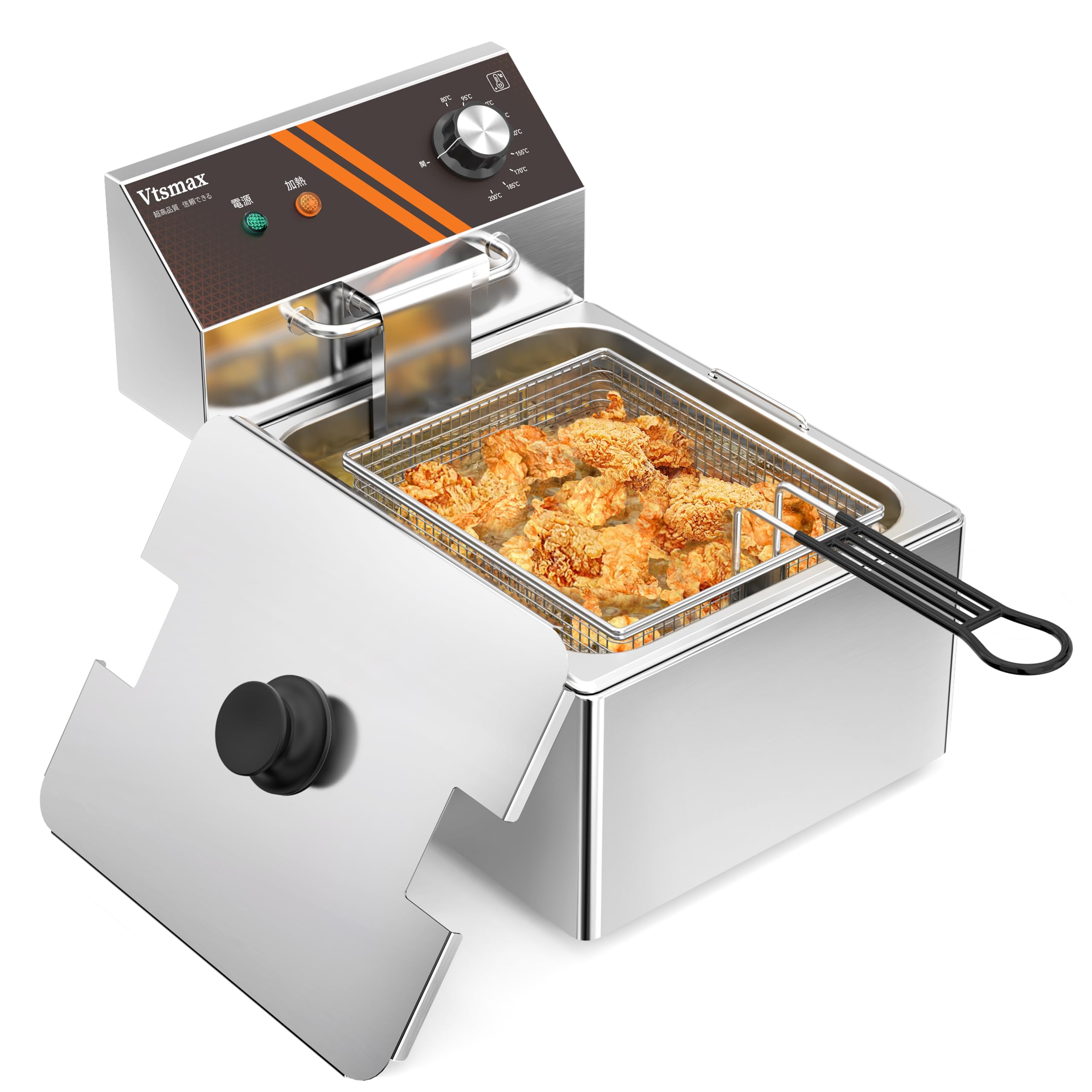 Amazon.co.jp: Vtsmax 10L 業務用電気フライヤー 家庭用 1500W 5リング