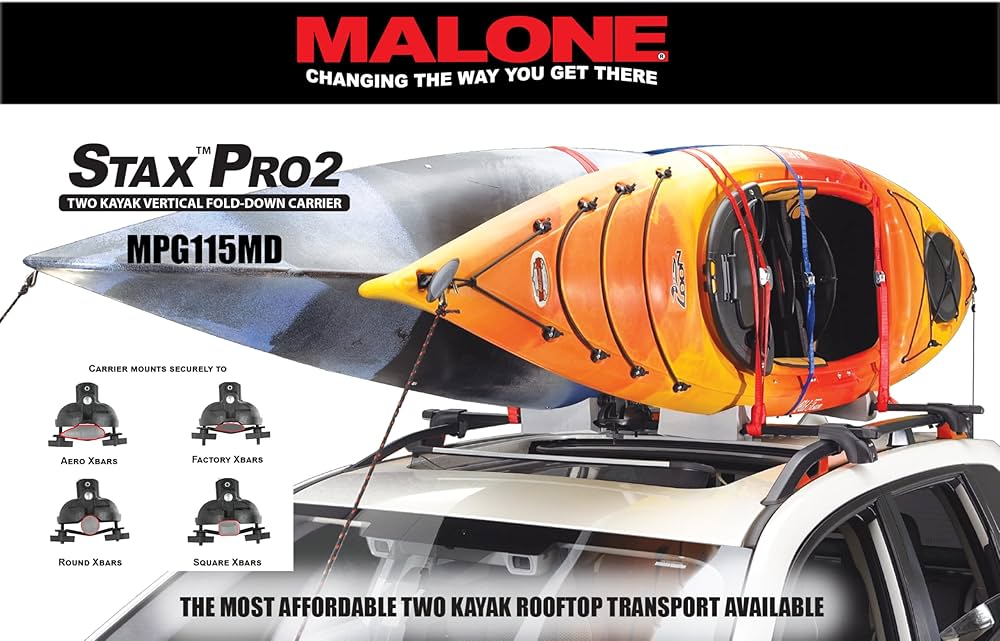 Amazon.com : Malone Stax Pro2 Universal Car Rack Folding Kayak
