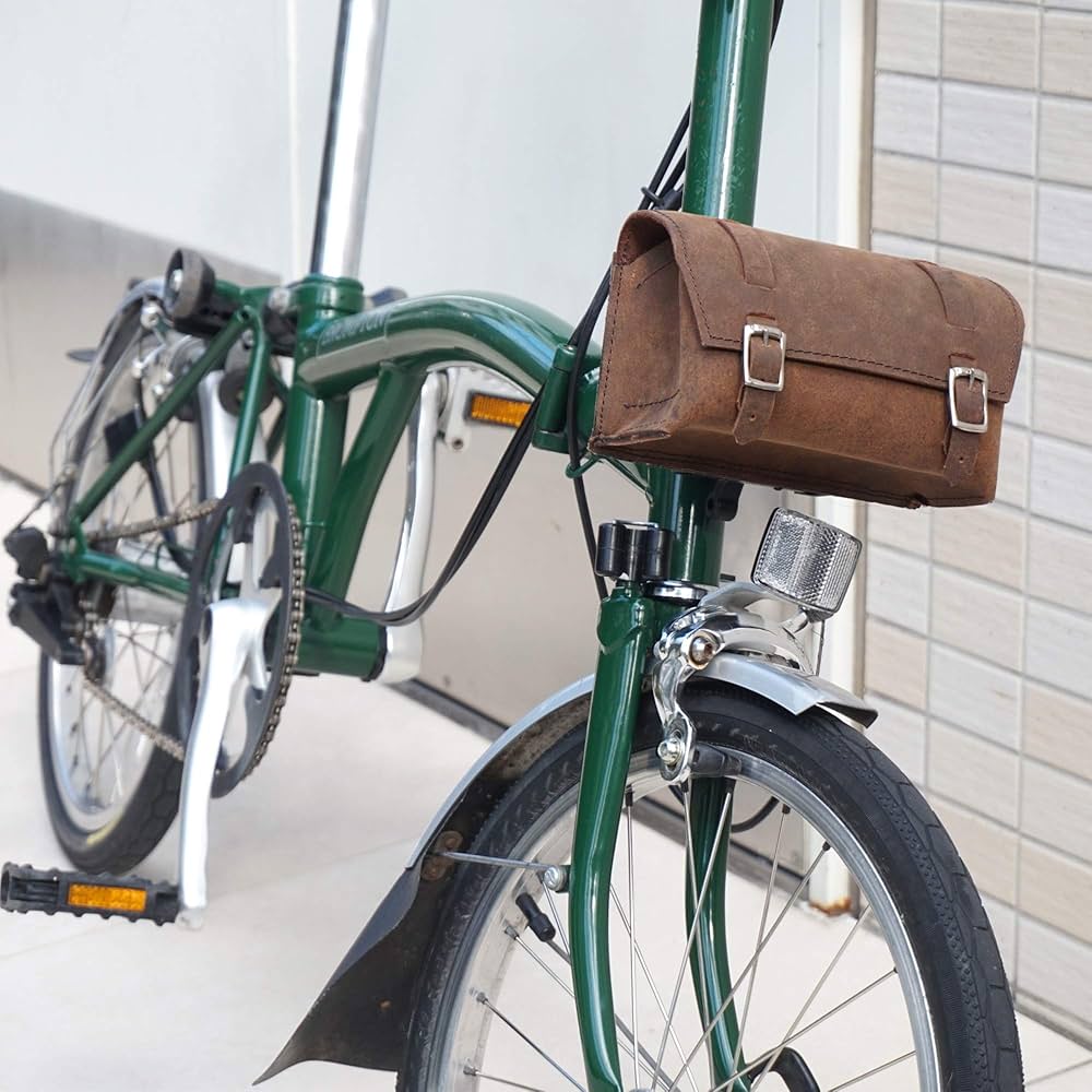 Amazon | BROMPTON ブロンプトン用 小型 本革 フロントバッグ/レトロ
